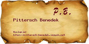 Pittersch Benedek névjegykártya